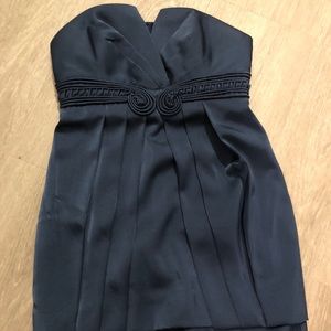 BCBG strapless navy dress 0P